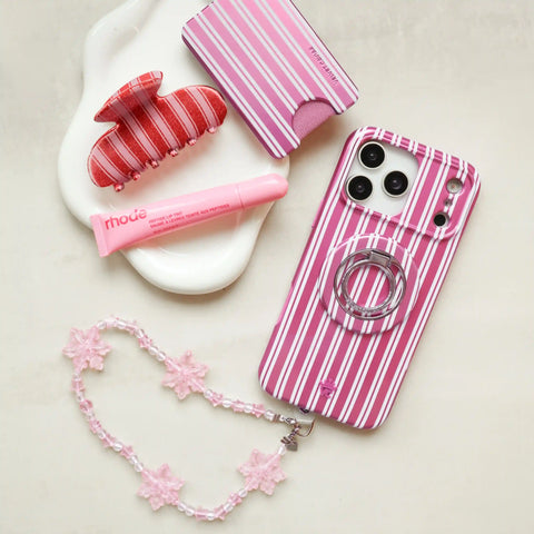 Pink Snowflake Phone Charm