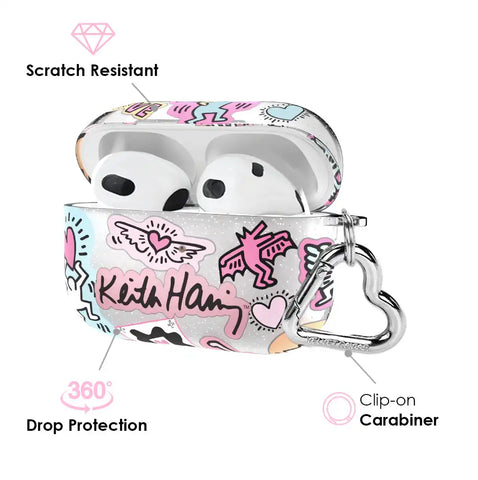 Keith Haring Pastel Glitter AirPod Case