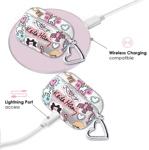 Keith Haring Pastel Glitter AirPod Case