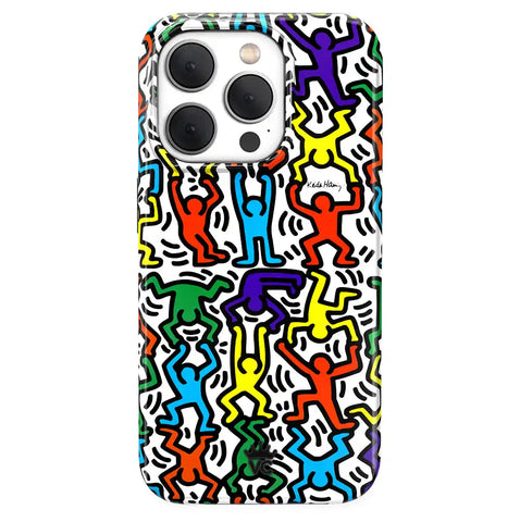 Keith Haring Rainbow Dancers iPhone Case