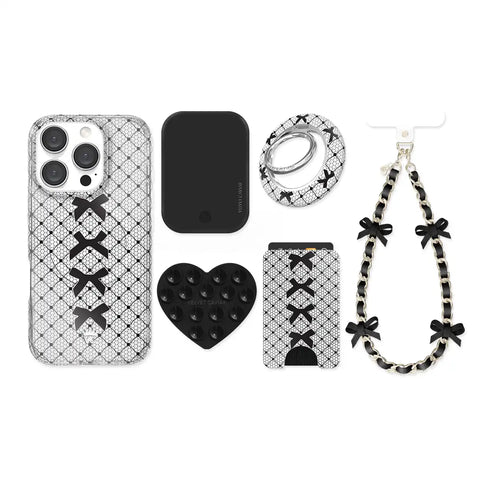 Lacy Black Bows iPhone Bundle Set