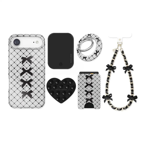 Lacy Black Bows iPhone Bundle Set