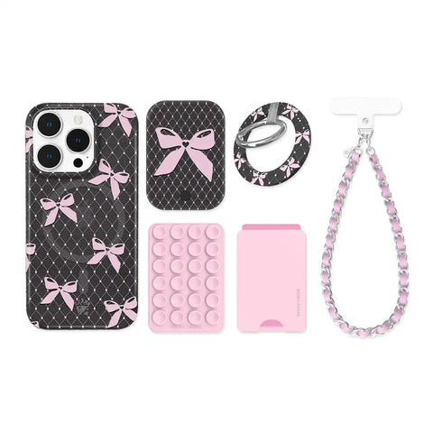 Lacy Pink Bows iPhone Bundle Set