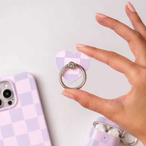 Lilac Vibe Checkered Phone Ring