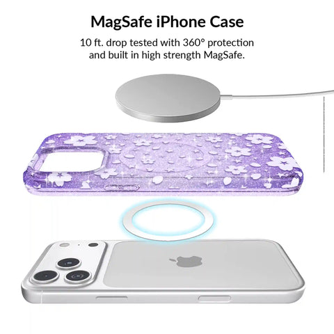 Lavender Cherry Blossom Glitter iPhone Bundle Set