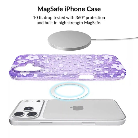 Lavender Cherry Blossom Glitter iPhone Bundle Set
