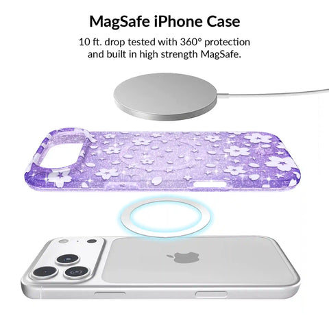 Lavender Cherry Blossom Glitter iPhone Bundle Set