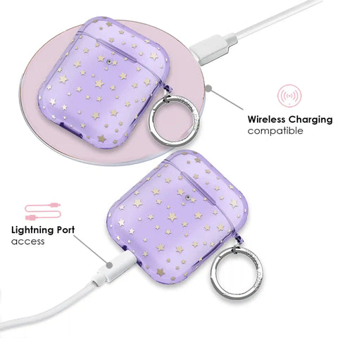 Lilac Celestial Stars AirPod Case