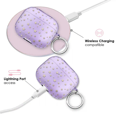 Lilac Celestial Stars AirPod Case