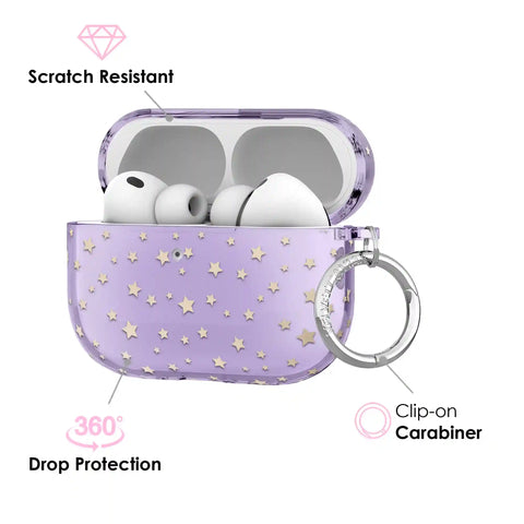 Lilac Celestial Stars AirPod Case