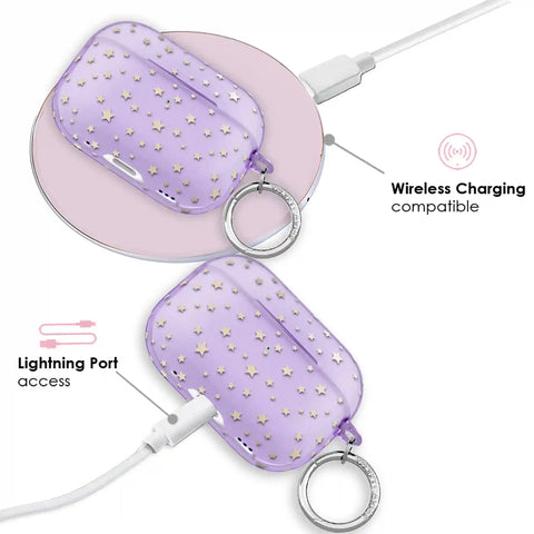 Lilac Celestial Stars AirPod Case