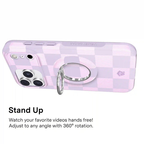 Lilac Vibe Checkered MagSafe Grip Ring