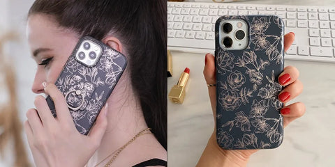 Floral Rose Gold Chrome iPhone Case
