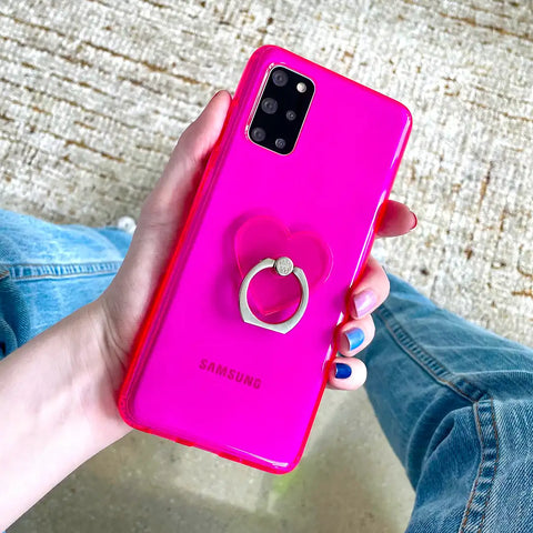 Neon Pink Clear Samsung Case