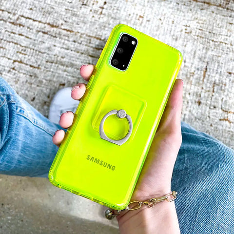 Neon Yellow Clear Samsung Case