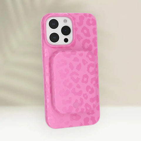 Hot Pink Leopard Portable MagSafe Charger Power Pack