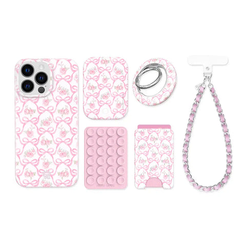 Lovely Pink Bows iPhone Bundle Set