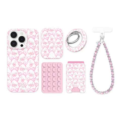 Lovely Pink Bows iPhone Bundle Set