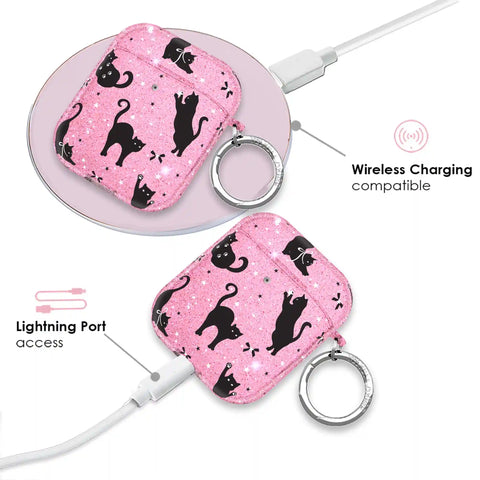 Lucky Kittens Glitter AirPod Case