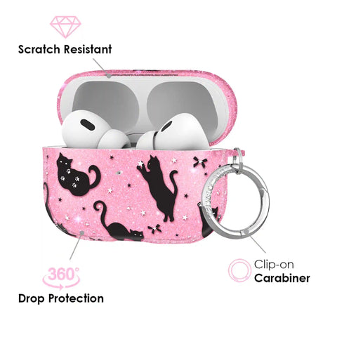 Lucky Kittens Glitter AirPod Case