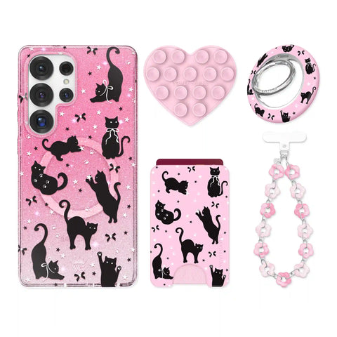 Lucky Kittens Glitter Samsung Bundle Set