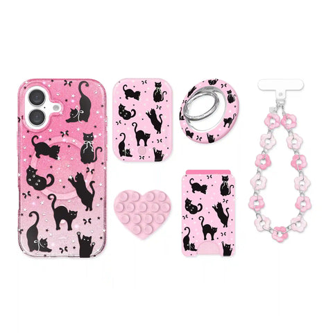 Lucky Kittens Glitter iPhone Bundle Set