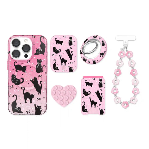 Lucky Kittens Glitter iPhone Bundle Set