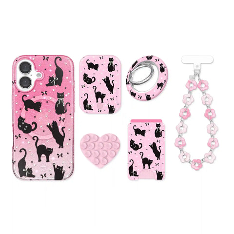 Lucky Kittens Glitter iPhone Bundle Set