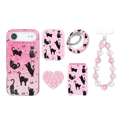 Lucky Kittens Glitter iPhone Bundle Set