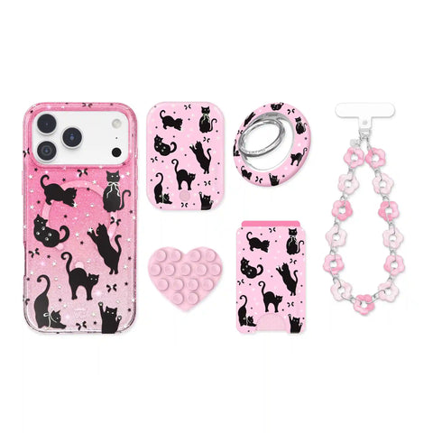 Lucky Kittens Glitter iPhone Bundle Set
