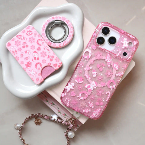 Pink Christmas MagSafe Grip Ring