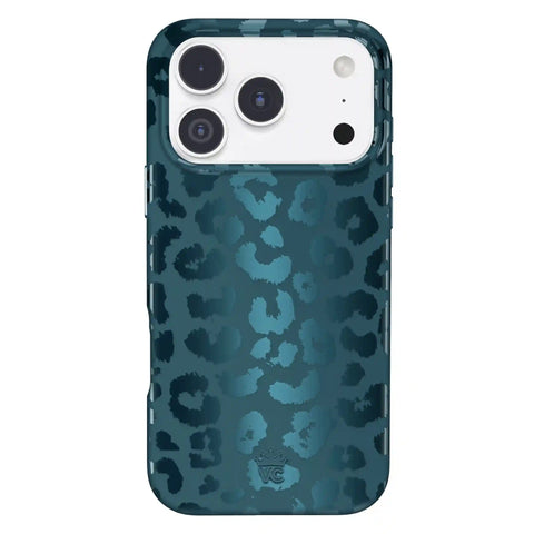 Metallic Navy Leopard iPhone Case