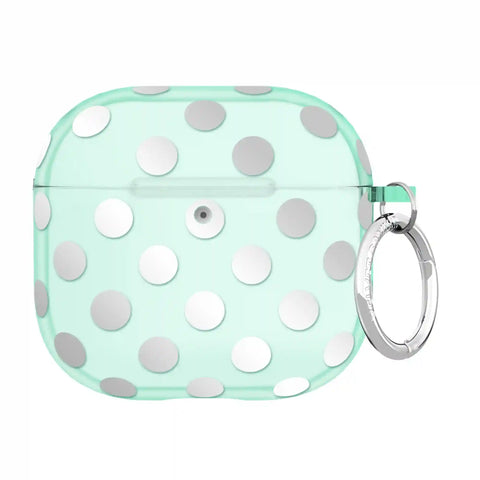 Mint Chrome Polka Dot AirPod Case