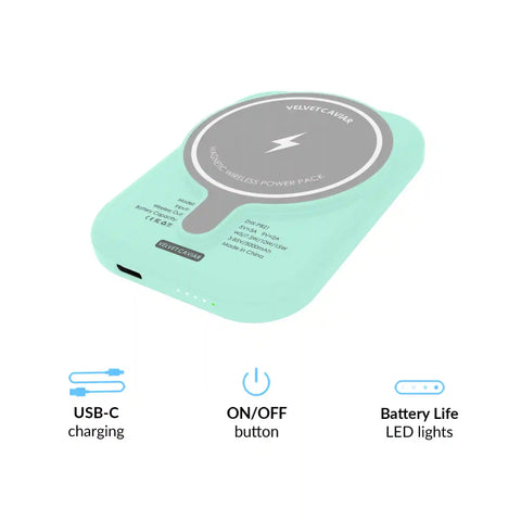 Mint Jelly Portable MagSafe Charger Power Pack