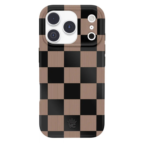Mocha Vibe Checkered iPhone Case