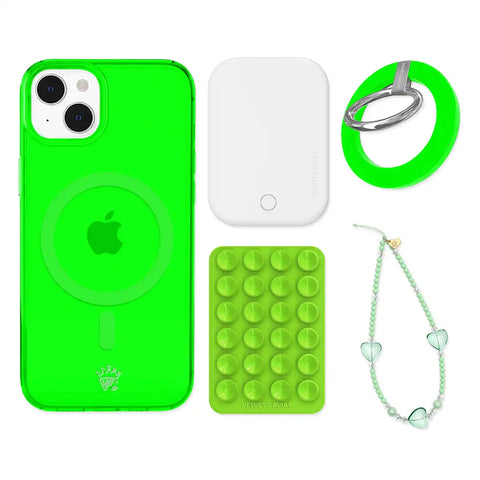 Neon Green iPhone Bundle Set - Grip