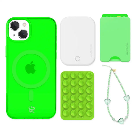 Neon Green iPhone Bundle Set - Wallet
