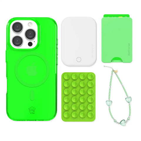 Neon Green iPhone Bundle Set - Wallet