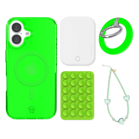 Neon Green iPhone Bundle Set - Grip