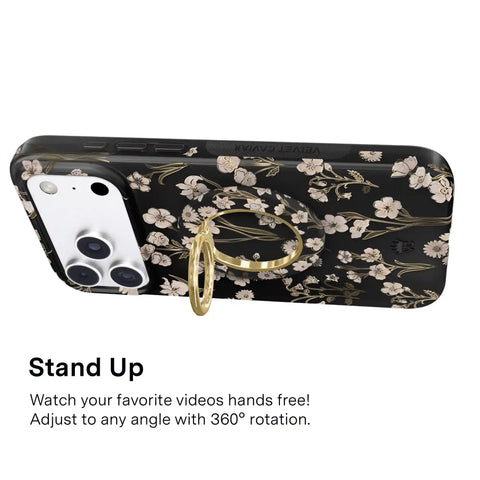 Nightbloom Gold Chrome Floral MagSafe Grip Ring