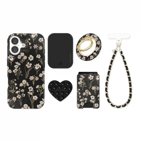 Nightbloom Gold Chrome Floral iPhone Bundle Set