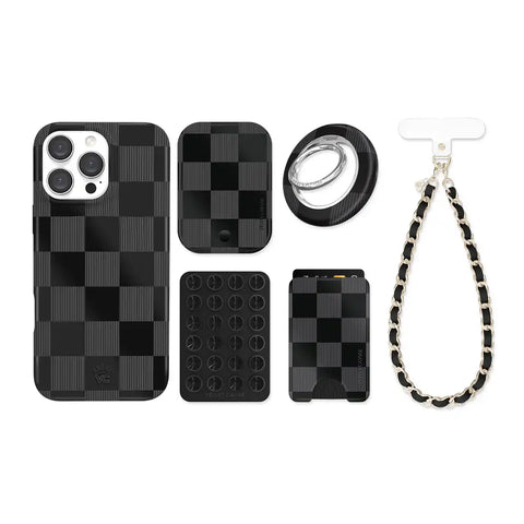 Noir Vibe Checkered iPhone Bundle Set