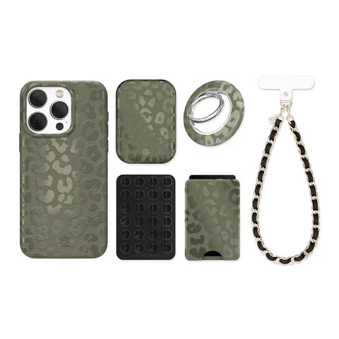 Olive Leopard iPhone Bundle Set