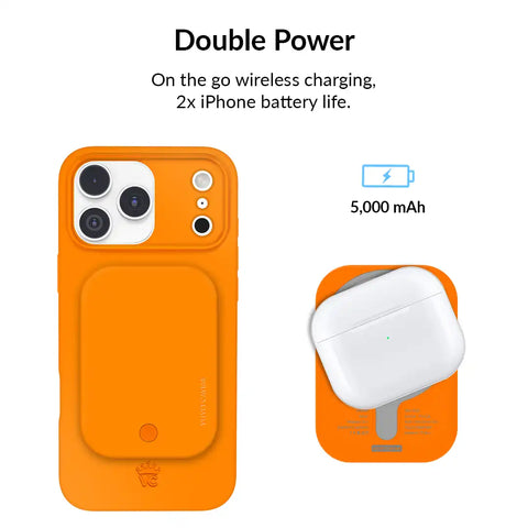 Pumpkin Spice Orange Portable MagSafe Charger Power Pack