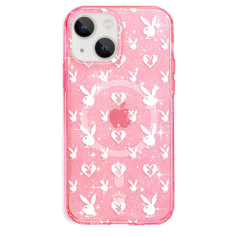 Playboy Pink Bunny Glitter iPhone Case