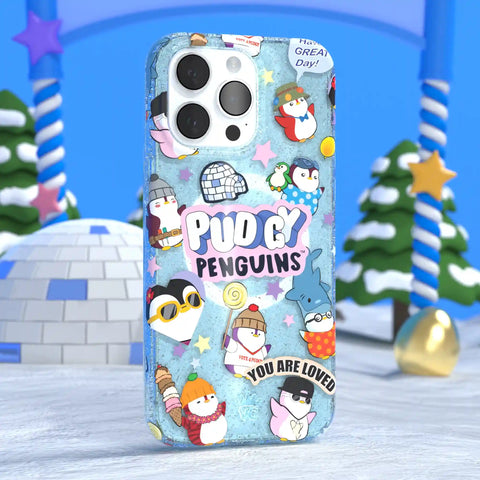 Pudgy Penguins Iceberg Glitter iPhone Case
