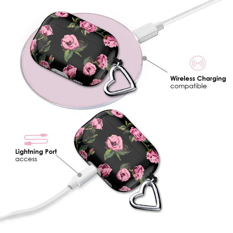 Pink Rose Floral AirPod Case