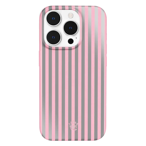 Pink Chrome Stripes iPhone Case