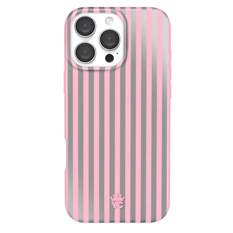 Pink Chrome Stripes iPhone Case