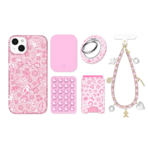 Pink Christmas Glitter iPhone Bundle